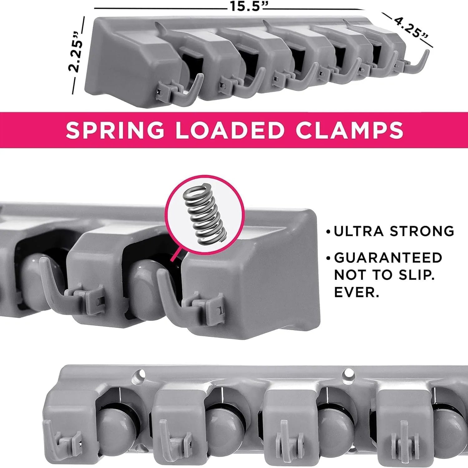 Wall Mounted Broom & Mop Holder Organizer